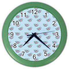 Zodiac Bat Pink Blue Color Wall Clock by snowwhitegirl