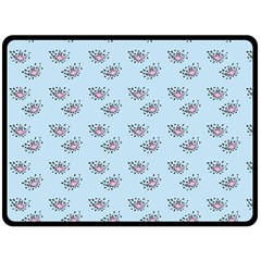 Zodiac Bat Pink Blue Fleece Blanket (large)  by snowwhitegirl