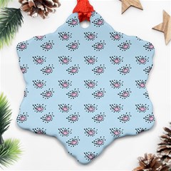 Zodiac Bat Pink Blue Ornament (snowflake) by snowwhitegirl