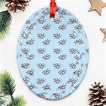 Zodiac Bat Pink Blue Ornament (Oval Filigree) Front