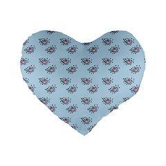 Zodiac Bat Pink Blue Standard 16  Premium Heart Shape Cushions by snowwhitegirl