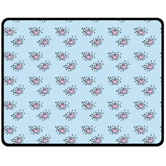 Zodiac Bat Pink Blue Double Sided Fleece Blanket (medium)  by snowwhitegirl