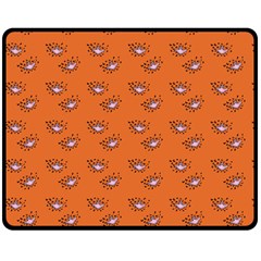 Zodiac Bat Pink Orange Double Sided Fleece Blanket (medium)  by snowwhitegirl