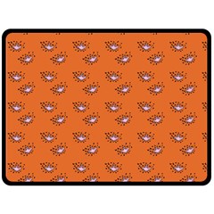 Zodiac Bat Pink Orange Double Sided Fleece Blanket (large)  by snowwhitegirl