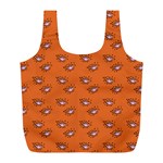 Zodiac Bat Pink Orange Full Print Recycle Bag (L) Front