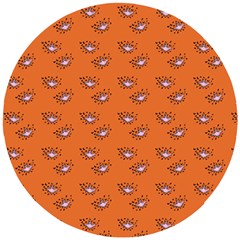 Zodiac Bat Pink Orange Wooden Puzzle Round by snowwhitegirl