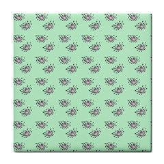 Zodiac Bat Pink Mint Tile Coaster