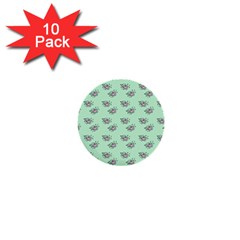 Zodiac Bat Pink Mint 1  Mini Buttons (10 pack) 