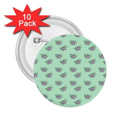 Zodiac Bat Pink Mint 2 25  Buttons (10 Pack)  by snowwhitegirl