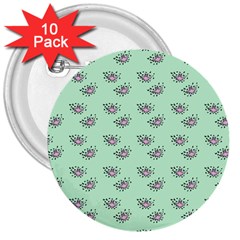 Zodiac Bat Pink Mint 3  Buttons (10 pack) 