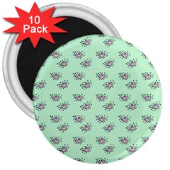 Zodiac Bat Pink Mint 3  Magnets (10 pack) 