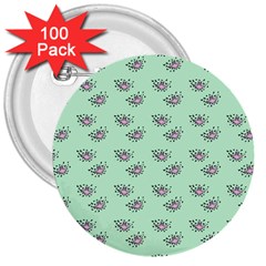 Zodiac Bat Pink Mint 3  Buttons (100 pack) 