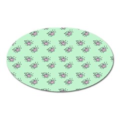 Zodiac Bat Pink Mint Oval Magnet