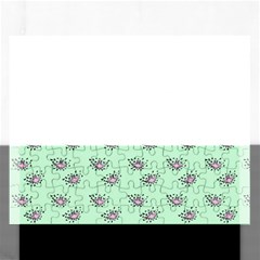 Zodiac Bat Pink Mint Rectangular Jigsaw Puzzl