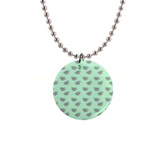 Zodiac Bat Pink Mint 1  Button Necklace