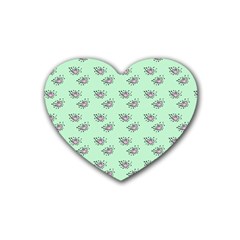 Zodiac Bat Pink Mint Heart Coaster (4 Pack)  by snowwhitegirl