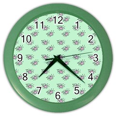 Zodiac Bat Pink Mint Color Wall Clock by snowwhitegirl