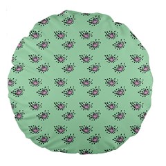 Zodiac Bat Pink Mint Large 18  Premium Round Cushions by snowwhitegirl