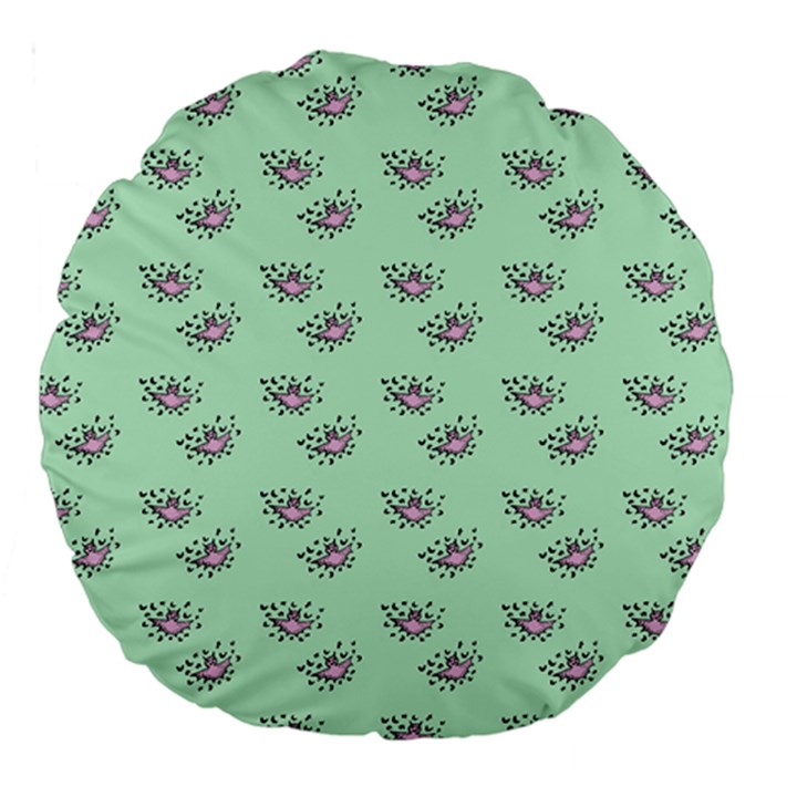 Zodiac Bat Pink Mint Large 18  Premium Round Cushions