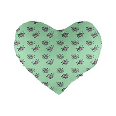 Zodiac Bat Pink Mint Standard 16  Premium Heart Shape Cushions