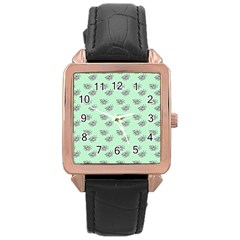 Zodiac Bat Pink Mint Rose Gold Leather Watch 