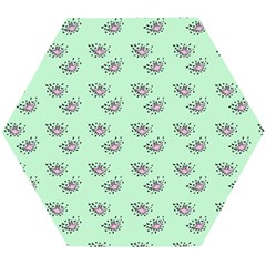 Zodiac Bat Pink Mint Wooden Puzzle Hexagon