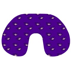 Zodiac Bat Pink Purple Travel Neck Pillow by snowwhitegirl