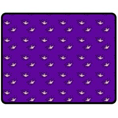 Zodiac Bat Pink Purple Double Sided Fleece Blanket (medium)  by snowwhitegirl