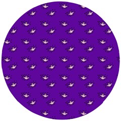 Zodiac Bat Pink Purple Wooden Puzzle Round by snowwhitegirl