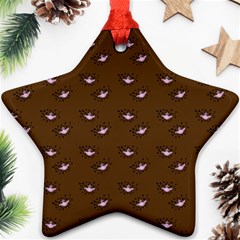 Zodiac Bat Pink Brown Star Ornament (two Sides) by snowwhitegirl