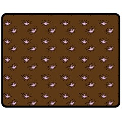 Zodiac Bat Pink Brown Double Sided Fleece Blanket (medium)  by snowwhitegirl