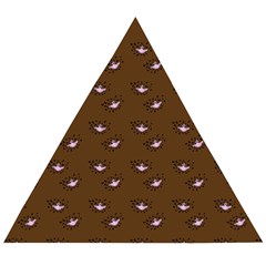 Zodiac Bat Pink Brown Wooden Puzzle Triangle by snowwhitegirl