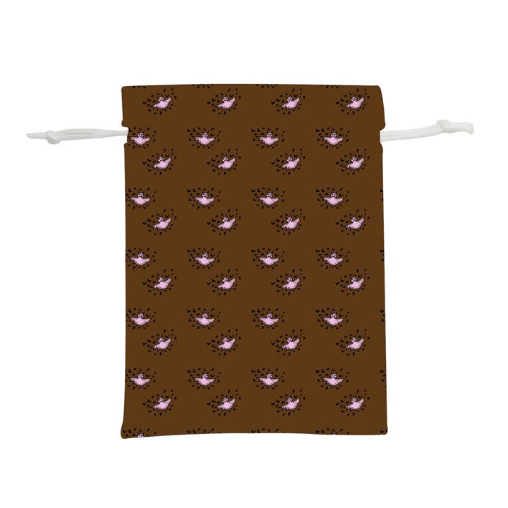 Zodiac Bat Pink Brown Lightweight Drawstring Pouch (M)