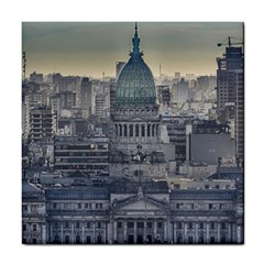 Buenos Aires Argentina Cityscape Aerial View Tile Coaster by dflcprintsclothing