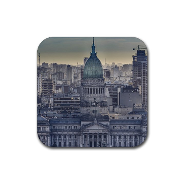 Buenos Aires Argentina Cityscape Aerial View Rubber Coaster (Square) 