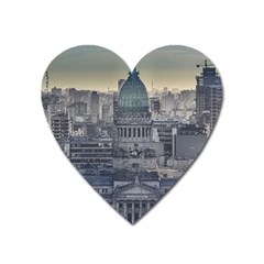 Buenos Aires Argentina Cityscape Aerial View Heart Magnet by dflcprintsclothing