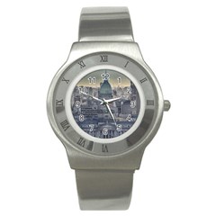 Buenos Aires Argentina Cityscape Aerial View Stainless Steel Watch by dflcprintsclothing