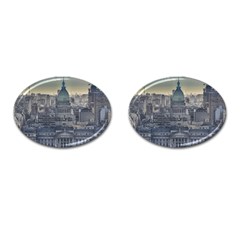 Buenos Aires Argentina Cityscape Aerial View Cufflinks (oval)