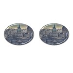 Buenos Aires Argentina Cityscape Aerial View Cufflinks (Oval) Front(Pair)