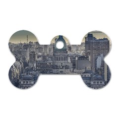 Buenos Aires Argentina Cityscape Aerial View Dog Tag Bone (two Sides) by dflcprintsclothing