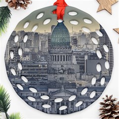 Buenos Aires Argentina Cityscape Aerial View Round Filigree Ornament (two Sides)