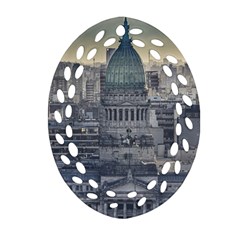 Buenos Aires Argentina Cityscape Aerial View Oval Filigree Ornament (two Sides) by dflcprintsclothing