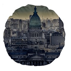 Buenos Aires Argentina Cityscape Aerial View Large 18  Premium Round Cushions by dflcprintsclothing