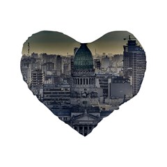 Buenos Aires Argentina Cityscape Aerial View Standard 16  Premium Heart Shape Cushions by dflcprintsclothing