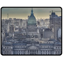 Buenos Aires Argentina Cityscape Aerial View Double Sided Fleece Blanket (medium)  by dflcprintsclothing