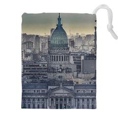 Buenos Aires Argentina Cityscape Aerial View Drawstring Pouch (5xl) by dflcprintsclothing