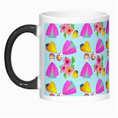 Girl With Hood Cape Heart Lemon Pattern Blue Morph Mugs by snowwhitegirl