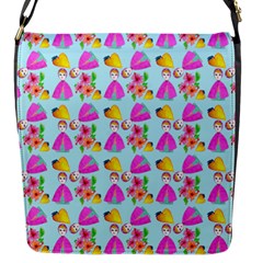 Girl With Hood Cape Heart Lemon Pattern Blue Flap Closure Messenger Bag (s) by snowwhitegirl