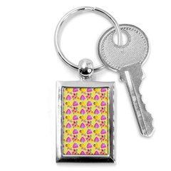 Girl With Hood Cape Heart Lemon Pattern Yellow Key Chain (rectangle) by snowwhitegirl