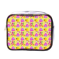 Girl With Hood Cape Heart Lemon Pattern Yellow Mini Toiletries Bag (one Side) by snowwhitegirl